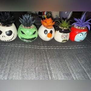 Set of 5 Nightmare Before Christmas Faux Succulents
